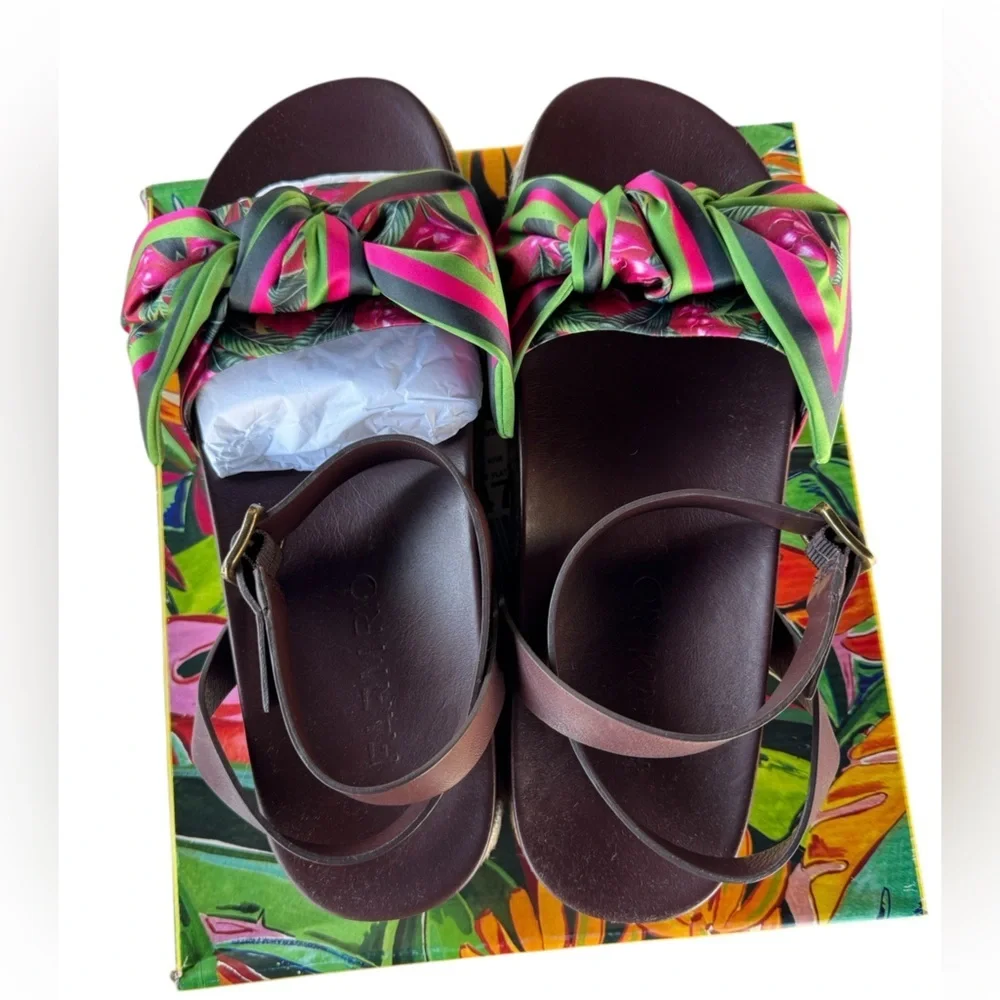 Farm Rio Scarf Raffia Platform Sandals - Picture 10 of 16